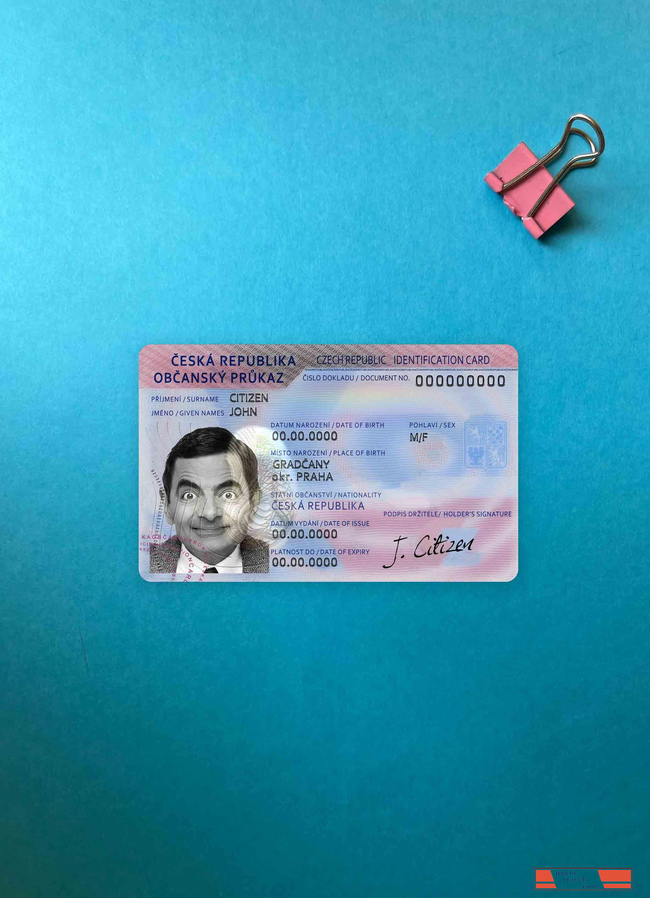 Czechia ID photolook FRONT PSD template